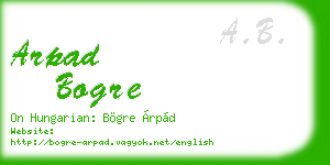 arpad bogre business card